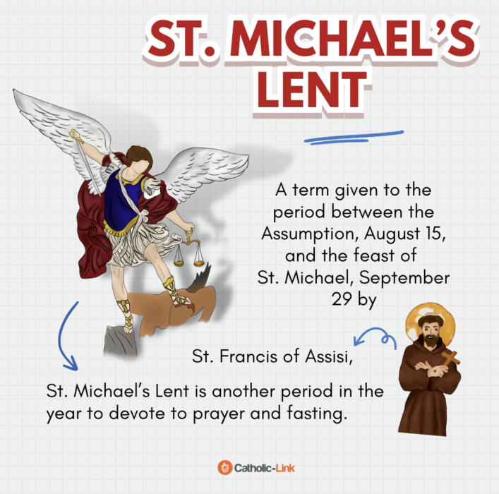 St. Michael’s Lent is our chance to fight back as one Catholic Church. Not fight back with screams and arguments but by living the beatitudes. It is a chance, like Lent, to quiet ourselves, deny ourselves, and silently pose the question to those around us “Who is like God?”

So how do you practice a devotion that isn’t widely observed or rigidly structured? Don’t overthink it. Give something up, add to or strengthen your prayer routine, abstain from meat on Fridays if you don’t already, find some devotional reading that helps you meditate on the Cross. All of these are good places to start, but to make it more personal, consider what you did in spring? Can you add to your Lenten sacrifice or improve it? Is it time to start praying the Liturgy of the Hours?